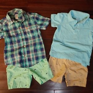 Boys collard shirt and shorts bundles